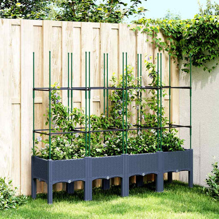 Plantenbak Met Latwerk 40X40X142,5 Cm Polypropeen
