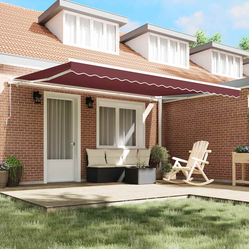Luifel Handmatig Uittrekbaar 450X300 Cm Bordeauxrood
