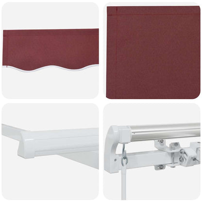 Luifel Handmatig Uittrekbaar 450X300 Cm Bordeauxrood
