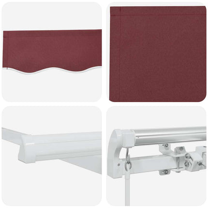 Luifel Handmatig Uittrekbaar 400X300 Cm Bordeauxrood