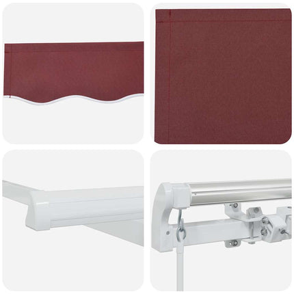 Luifel Handmatig Uittrekbaar 300X250 Cm Bordeauxrood