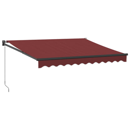 Luifel Handmatig Uittrekbaar 300X250 Cm Bordeauxrood Bordeaux (Lijst Antraciet)