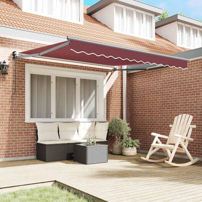 Luifel Handmatig Uittrekbaar 300X250 Cm Bordeauxrood Bordeaux (Lijst Antraciet)