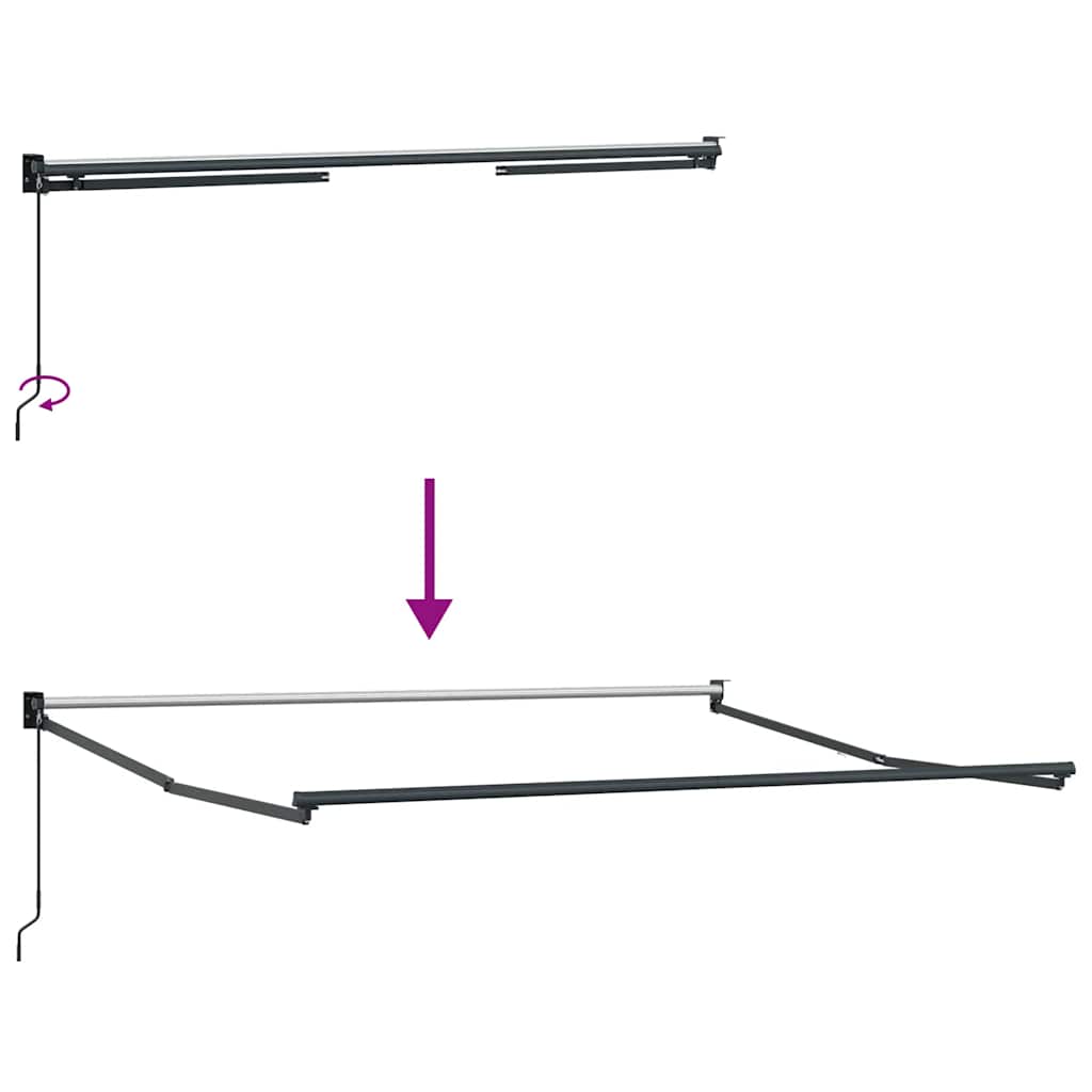 Luifel Handmatig Uittrekbaar 300X250 Cm Bordeauxrood Bordeaux (Lijst Antraciet)