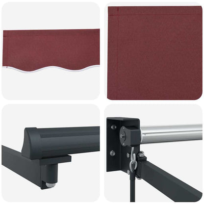 Luifel Handmatig Uittrekbaar 300X250 Cm Bordeauxrood Bordeaux (Lijst Antraciet)
