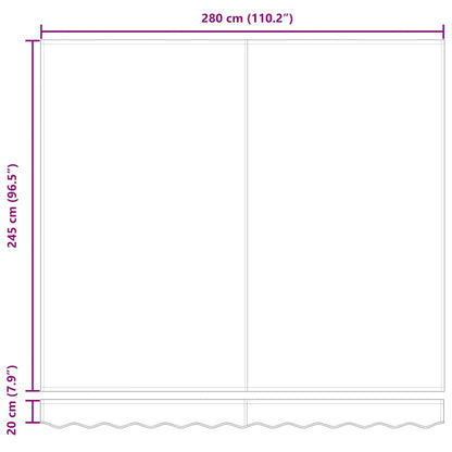 Luifel Handmatig Uittrekbaar 300X250 Cm Bordeauxrood Bordeaux (Lijst Antraciet)