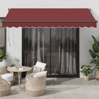 Luifel Handmatig Uittrekbaar 300X250 Cm Bordeauxrood Bordeaux (Lijst Antraciet)