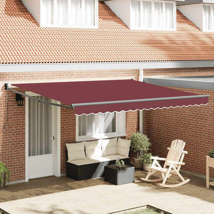 Luifel Handmatig Uittrekbaar 300X250 Cm Bordeauxrood Bordeaux (Lijst Antraciet)