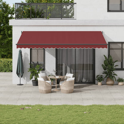 Luifel Handmatig Uittrekbaar 300X250 Cm Bordeauxrood Bordeaux (Lijst Antraciet)