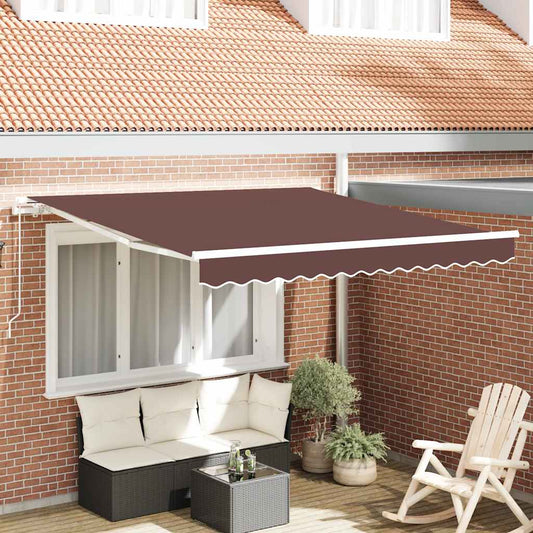 Luifel Handmatig Uittrekbaar 300X250 Cm Bruin Grijs