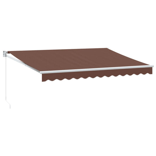 Luifel Handmatig Uittrekbaar 350X250 Cm Bruin Brown (White Frame)