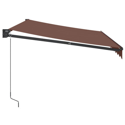 Luifel Handmatig Uittrekbaar 350X250 Cm Bruin Bruin (Lijst Antraciet)