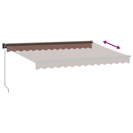 Luifel Handmatig Uittrekbaar 350X250 Cm Bruin Bruin (Lijst Antraciet)
