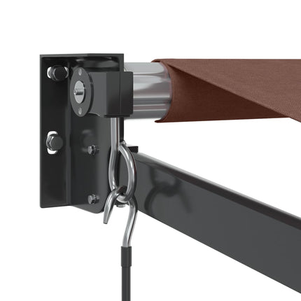 Luifel Handmatig Uittrekbaar 350X250 Cm Bruin Bruin (Lijst Antraciet)