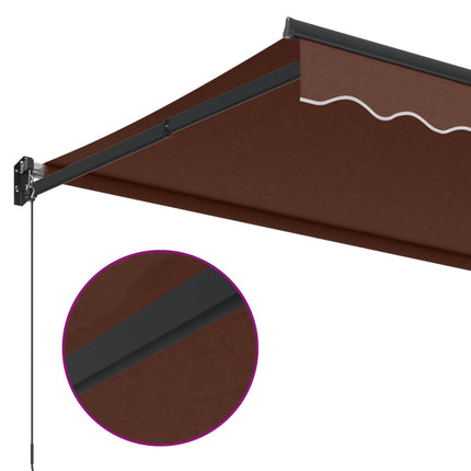 Luifel Handmatig Uittrekbaar 350X250 Cm Bruin Bruin (Lijst Antraciet)