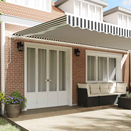 Luifel Handmatig Uittrekbaar 600X300 Cm Antraciet En Wit