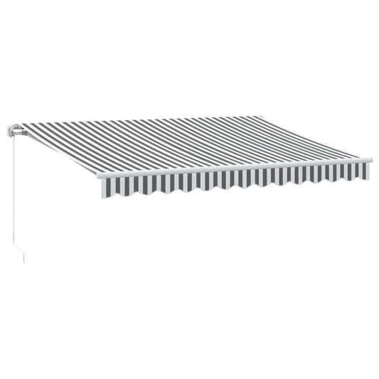 Luifel Handmatig Uittrekbaar 350X250 Cm Antraciet En Wit Zwart