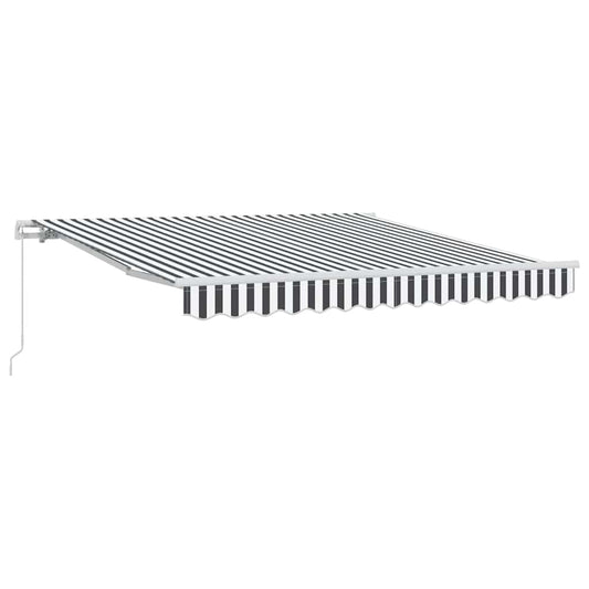 Luifel Handmatig Uittrekbaar 300X250 Cm Antraciet En Wit Zwart