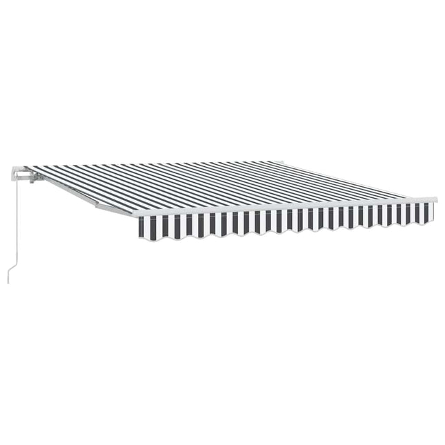 Luifel Handmatig Uittrekbaar 300X250 Cm Antraciet En Wit