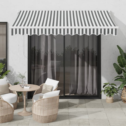 Luifel Uittrekbaar 3X2,5 M Stof En Aluminium Antraciet En Wit Anthracite And White (White Frame)