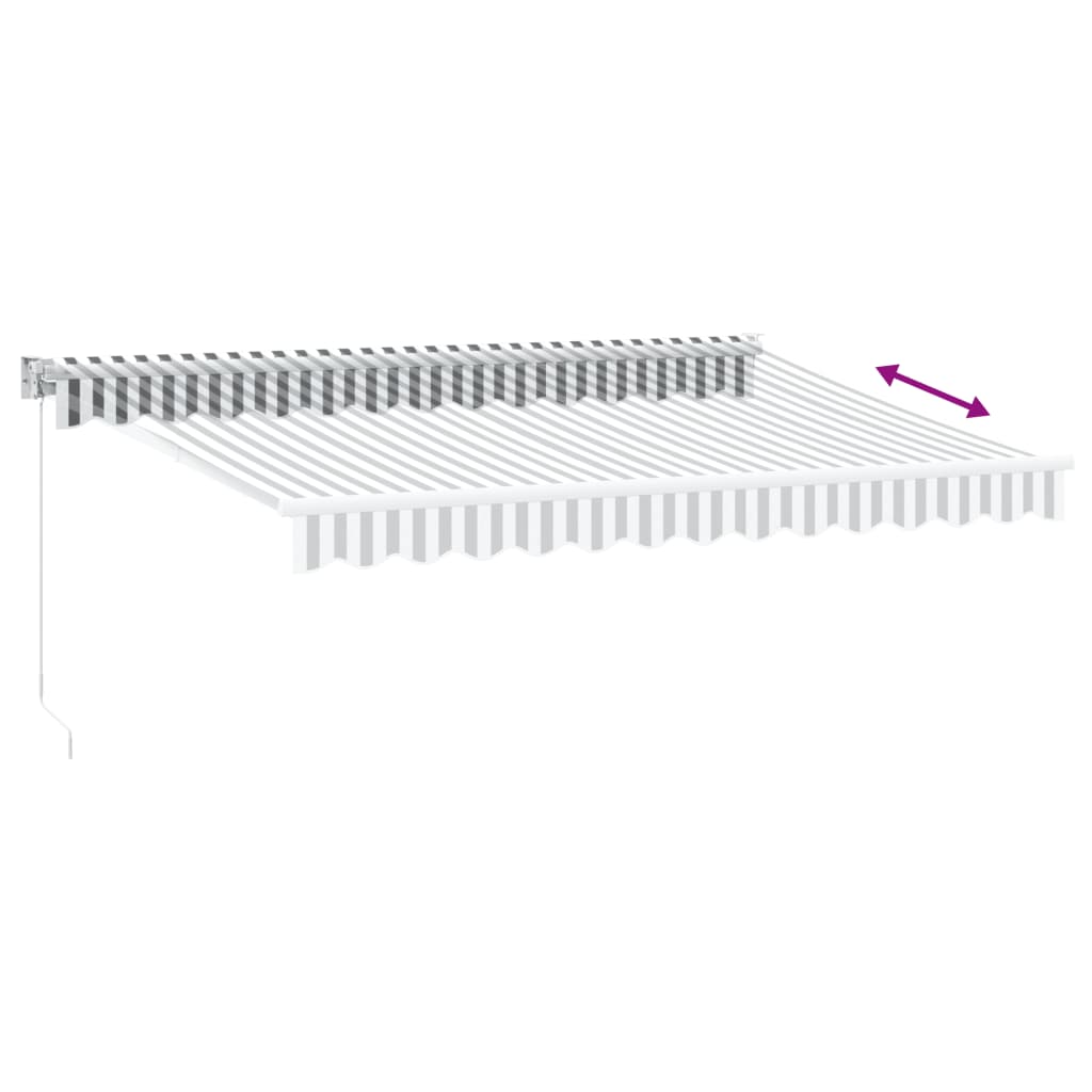 Luifel uittrekbaar 3,5x2,5 m stof en aluminium antraciet en wit