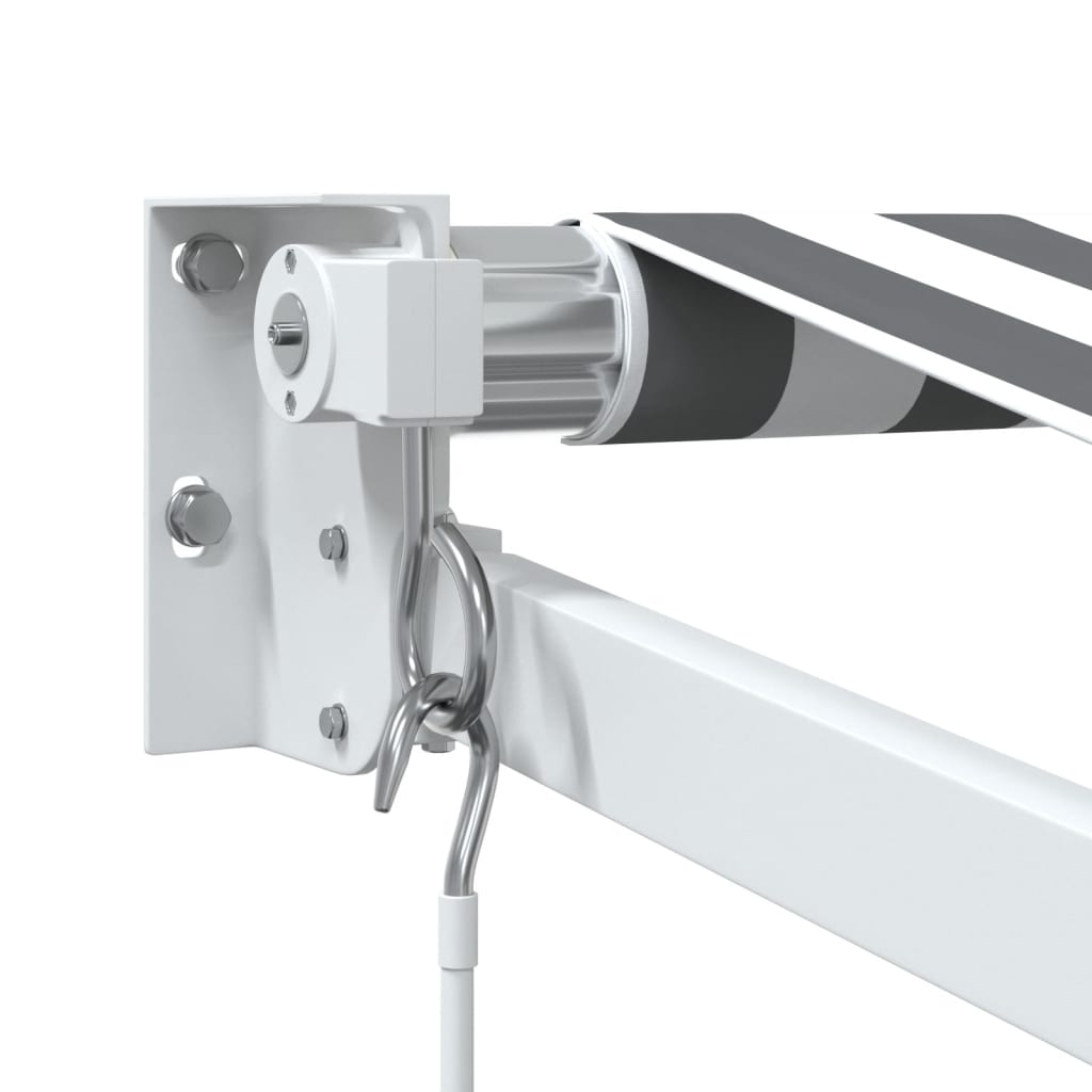 Luifel uittrekbaar 3,5x2,5 m stof en aluminium antraciet en wit