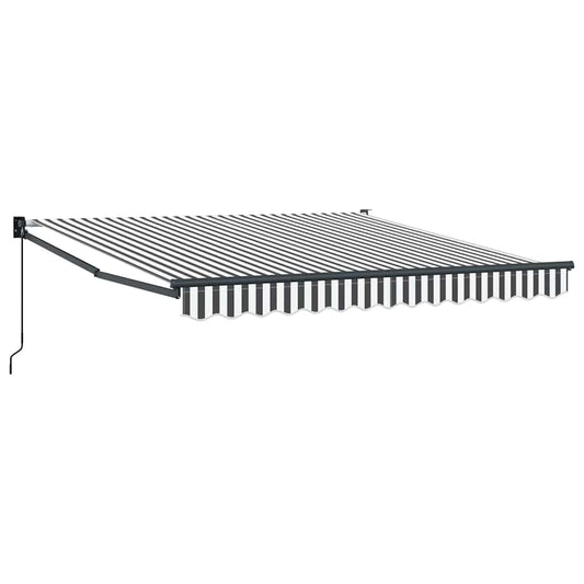 Luifel Uittrekbaar 3X2,5 M Stof En Aluminium En Antraciet En Wit (Lijst Antraciet)