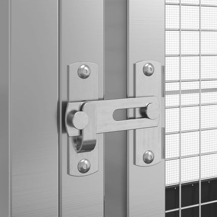 Volière Met Verlengstuk Staal Zilverkleurig