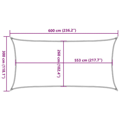 Zonnezeil 6X3 M 100% Polyester Oxford Kleurig Zand