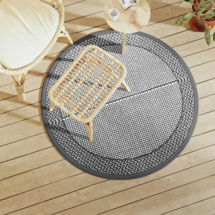 Buitenkleed Arakil Ø120 Cm Pp Zwart En Grijs