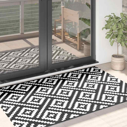 Buitenkleed Arakil Pp Wit En Zwart Vierkant Ontwerp