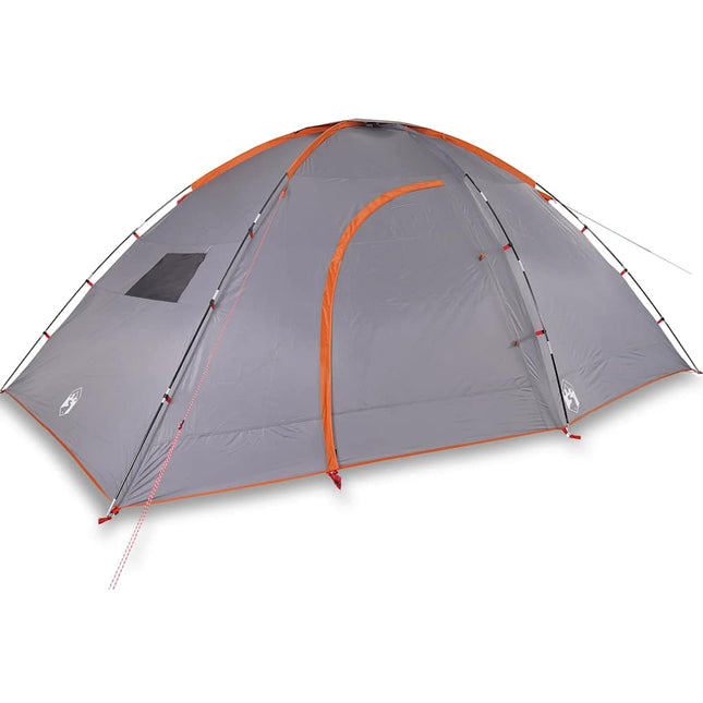 Tent 8-Persoons Waterdicht Grijs En Oranje