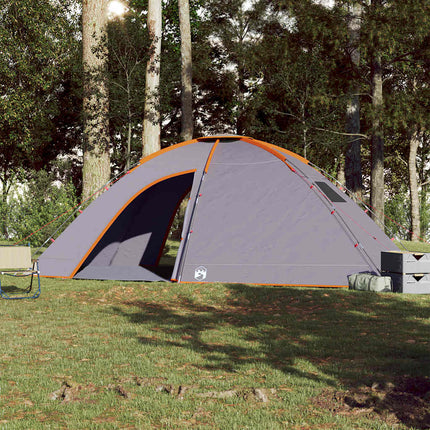 Tent 8-Persoons Waterdicht Grijs En Oranje