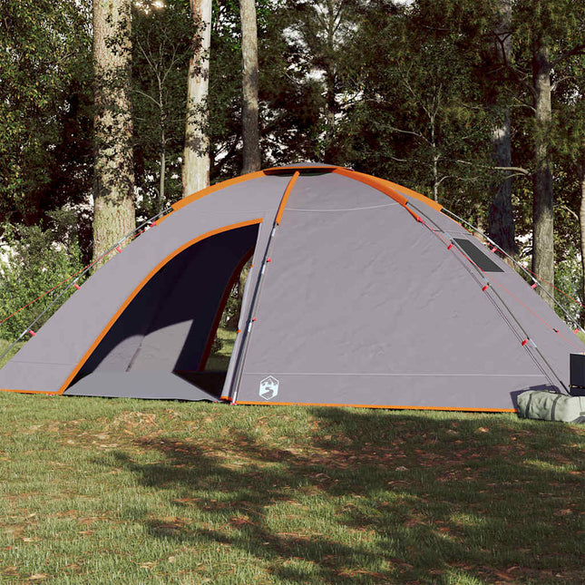 Tent 8-Persoons Waterdicht Grijs En Oranje