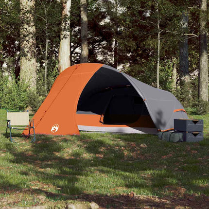 Koepeltent 4-Persoons Waterdicht Grijs En Oranje
