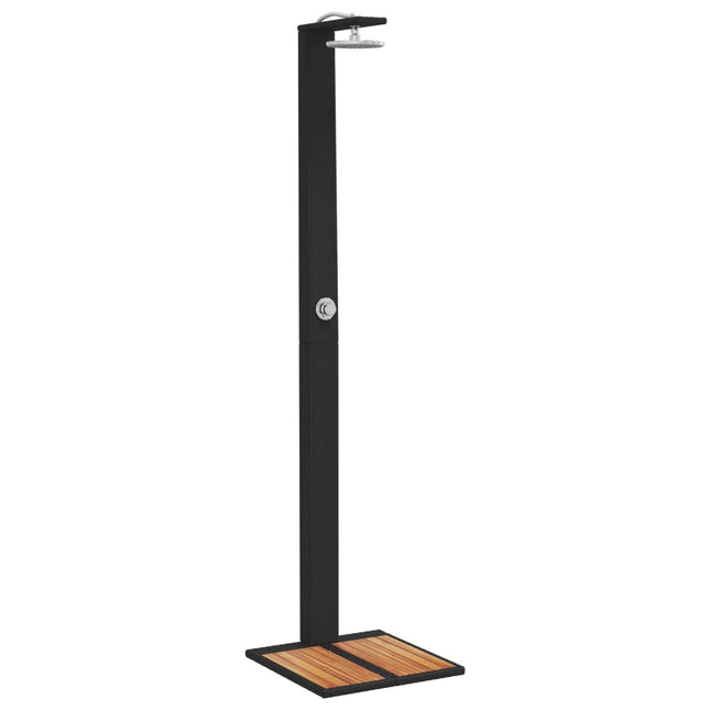 Buitendouche 50X55X224 Cm Poly Rattan En Acaciahout