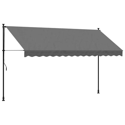 Luifel Uittrekbaar 350X150 Cm Stof En Staal Kleurig Antraciet