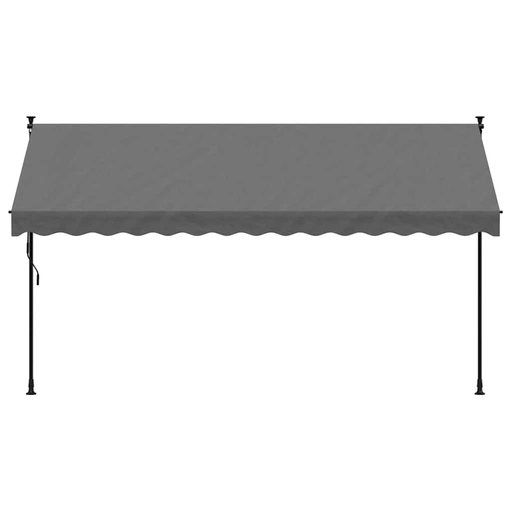 Luifel Uittrekbaar 350X150 Cm Stof En Staal Kleurig Antraciet