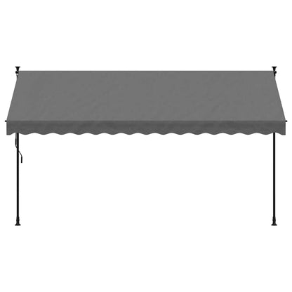 Luifel Uittrekbaar 350X150 Cm Stof En Staal Kleurig Antraciet