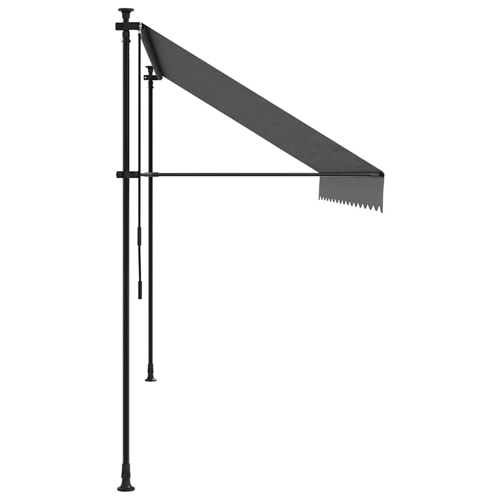 Luifel Uittrekbaar 350X150 Cm Stof En Staal Kleurig Antraciet