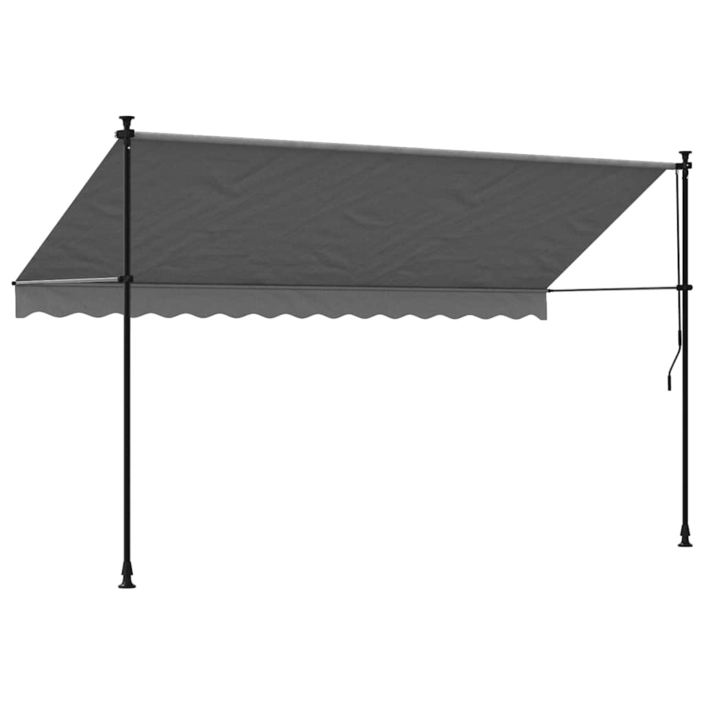 Luifel Uittrekbaar 350X150 Cm Stof En Staal Kleurig Antraciet