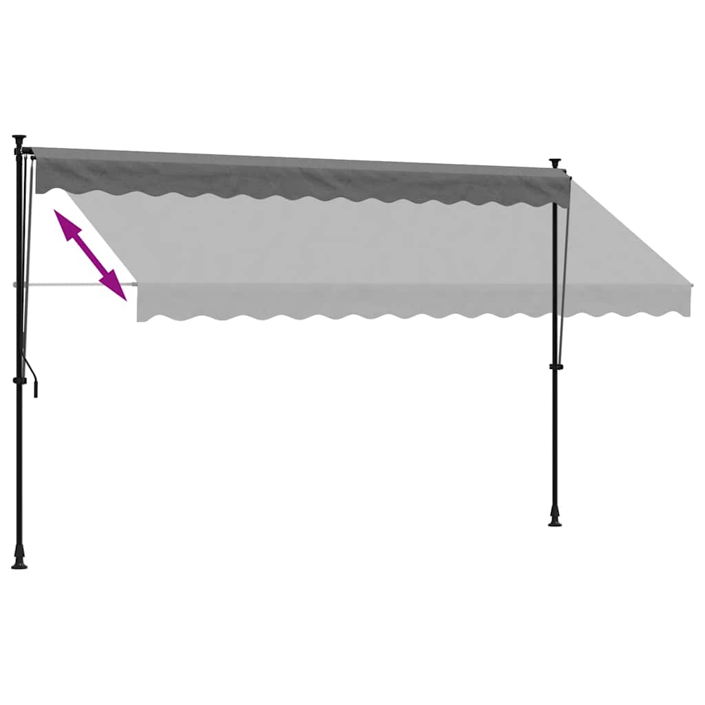 Luifel Uittrekbaar 350X150 Cm Stof En Staal Kleurig Antraciet