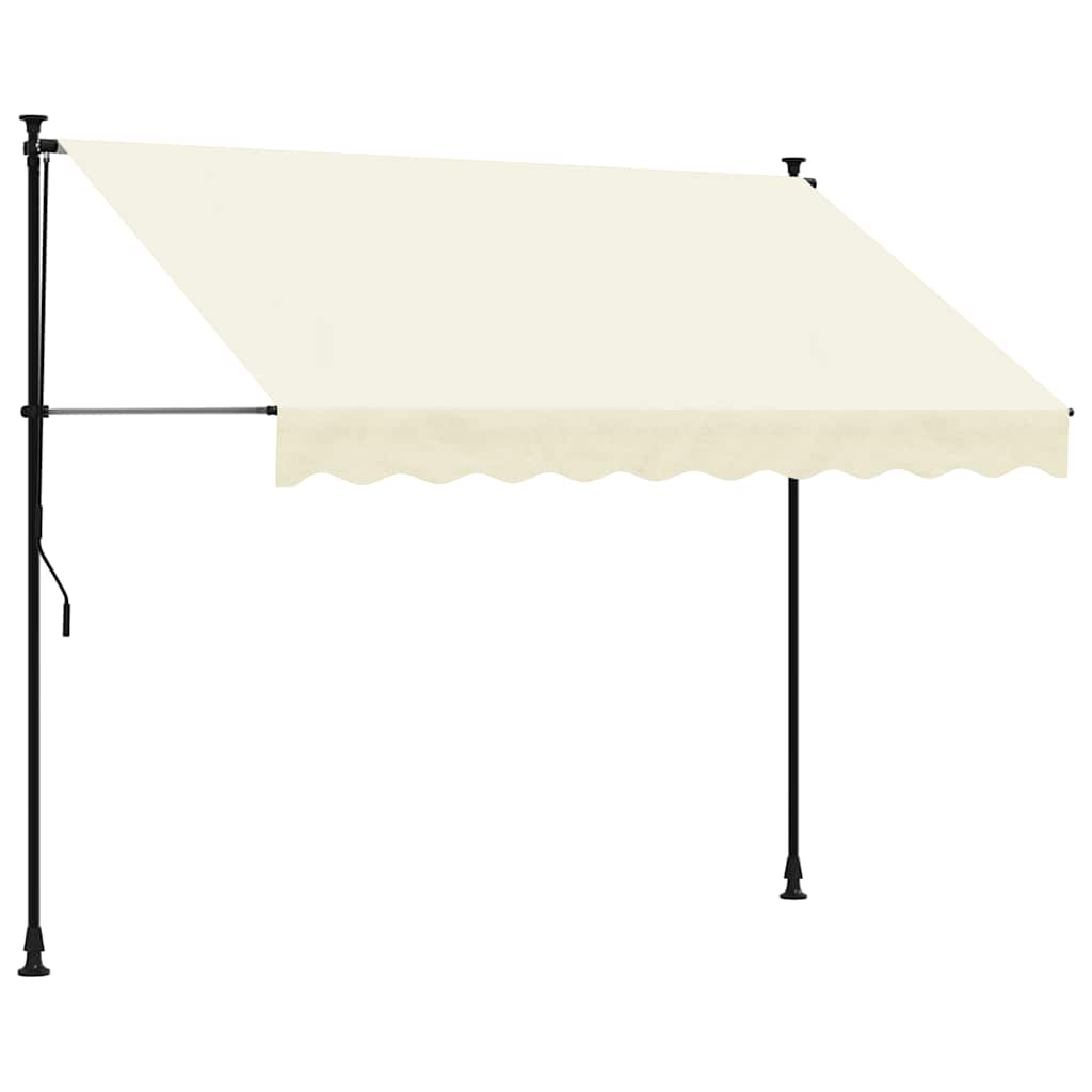 Luifel Uittrekbaar 250X150 Cm Stof En Staal Crèmekleurig