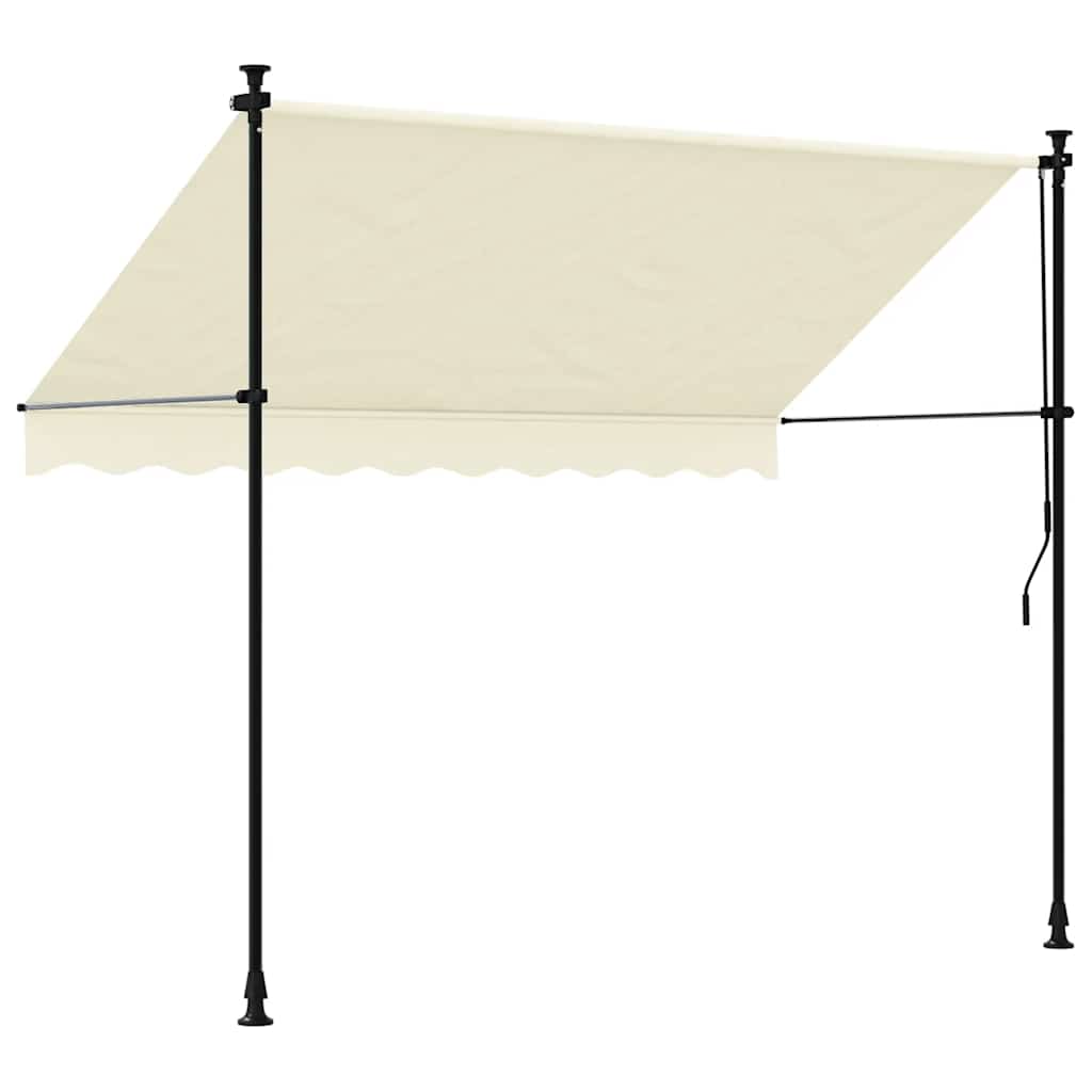 Luifel Uittrekbaar 250X150 Cm Stof En Staal Crèmekleurig
