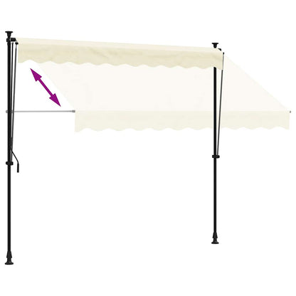 Luifel Uittrekbaar 250X150 Cm Stof En Staal Crèmekleurig