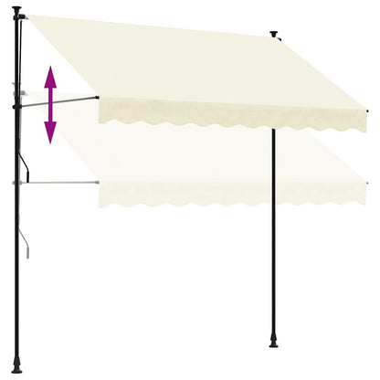 Luifel Uittrekbaar 250X150 Cm Stof En Staal Crèmekleurig