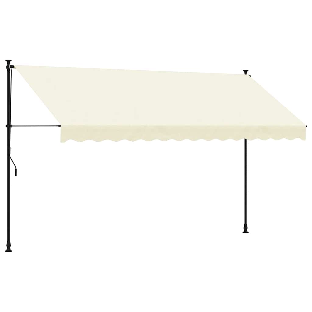 Luifel Uittrekbaar 350X150 Cm Stof En Staal Kleurig Crème