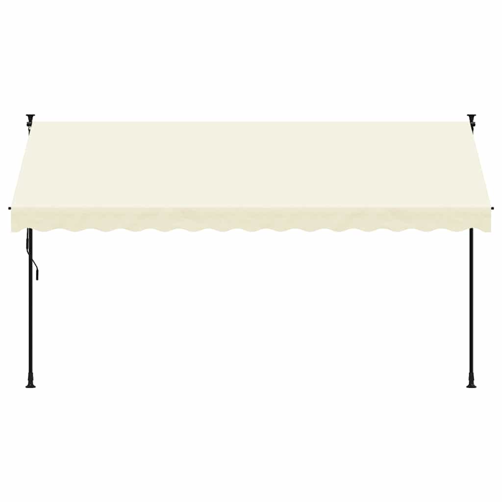 Luifel Uittrekbaar 350X150 Cm Stof En Staal Kleurig Crème