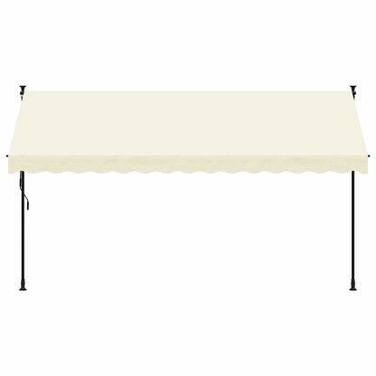 Luifel Uittrekbaar 350X150 Cm Stof En Staal Kleurig Crème