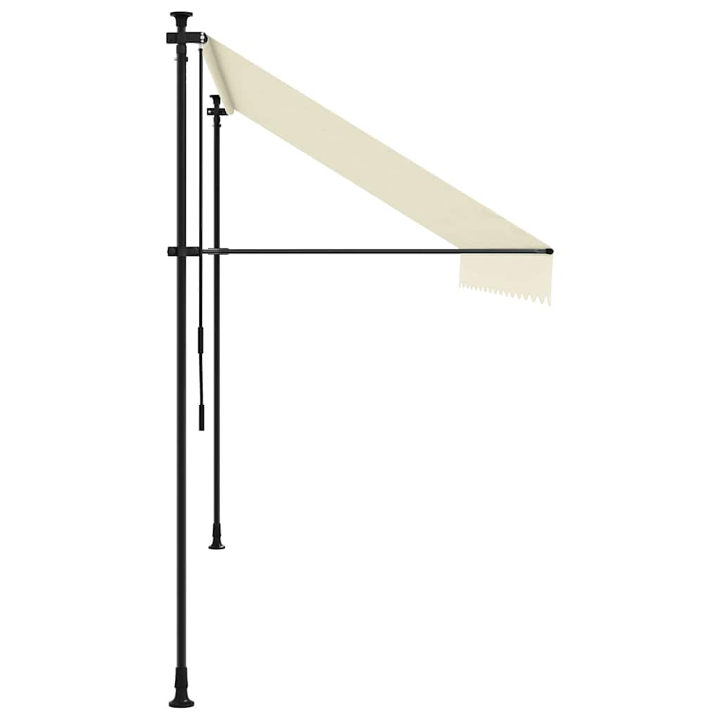 Luifel Uittrekbaar 350X150 Cm Stof En Staal Kleurig Crème